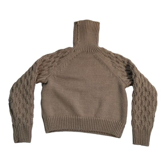 H&M Women’s Brown Size Small Chunky Cropped Turtleneck Crop Sweater - Picture 5 of 11